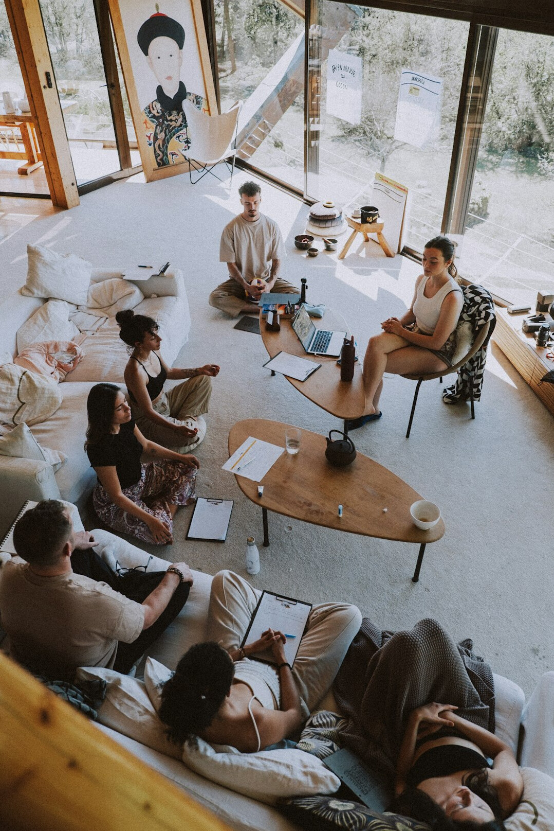group in discussion circle