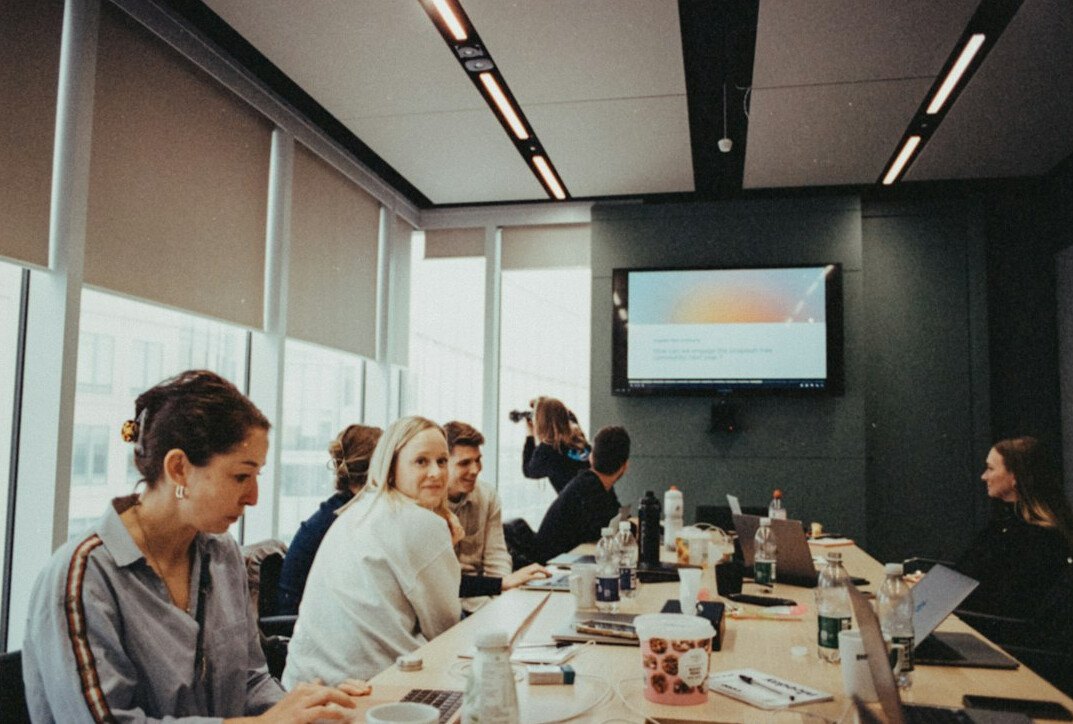 woman presenting in meeting